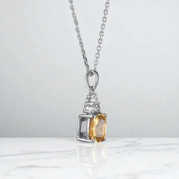 Citrine & Sapphire Masterpiece Necklace Sterling Silver 18“ KAY Jewelers - Picture 2 of 3